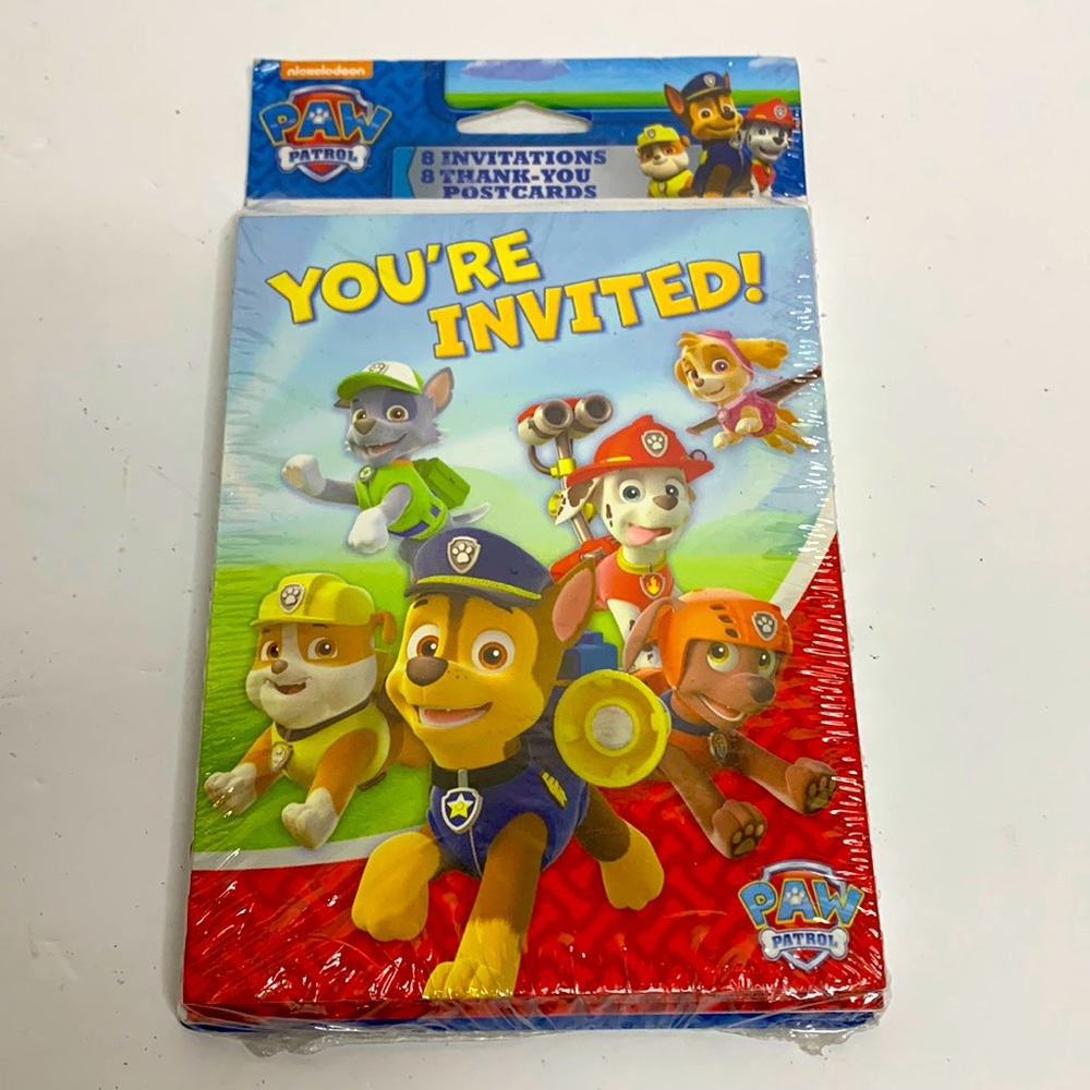 Nickelodeon | PAW PATROL Invitations Thank You Cards | Party Event Dog Happy NWT